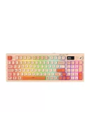 HK230 Membrane LCD RGB Kablosuz/Bluetooth Pembe Turuncu Full Türkçe Gaming Oyuncu Klavye