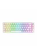 HK251 Membrane RGB Kablosuz/Bluetooth Beyaz %65 Türkçe Gaming Oyuncu Klavye