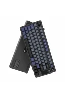 HK255 Membrane LCD RGB Kablosuz/Bluetooth Gri Mor %75 Türkçe Gaming Oyuncu Klavye