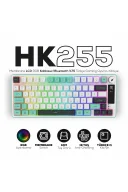 HK255 Membrane LCD RGB Kablosuz/Bluetooth Gri Yeşil %75 Türkçe Gaming Oyuncu Klavye