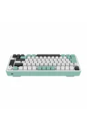HK255 Membrane LCD RGB Kablosuz/Bluetooth Gri Yeşil %75 Türkçe Gaming Oyuncu Klavye