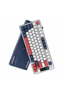 HK255 Membrane LCD RGB Kablosuz/Bluetooth Mavi Kırmızı %75 Türkçe Gaming Oyuncu Klavye