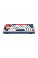 HK255 Membrane LCD RGB Kablosuz/Bluetooth Mavi Kırmızı %75 Türkçe Gaming Oyuncu Klavye