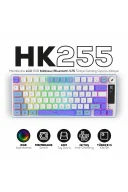 HK255 Membrane LCD RGB Kablosuz/Bluetooth Mavi Mor %75 Türkçe Gaming Oyuncu Klavye