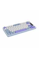 HK255 Membrane LCD RGB Kablosuz/Bluetooth Mavi Mor %75 Türkçe Gaming Oyuncu Klavye