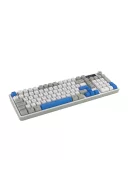 HK258 Membrane LCD RGB Kablosuz/Bluetooth Beyaz Mavi Full Türkçe Gaming Oyuncu Klavye
