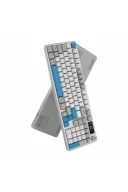 HK258 Membrane LCD RGB Kablosuz/Bluetooth Beyaz Mavi Full Türkçe Gaming Oyuncu Klavye