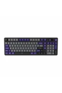 HK258 Membrane LCD RGB Kablosuz/Bluetooth Gri Mor Full Türkçe Gaming Oyuncu Klavye