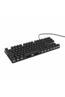 HK410 Mekanik Kırmızı Switch 19 Mod RGB Kablolu Siyah TKL Türkçe Gaming Klavye