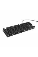 HK410 Mekanik Mavi Switch 19 Mod RGB Kablolu Siyah TKL Türkçe Gaming Klavye