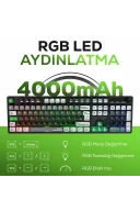 HK510 Mekanik Prelubed Switch RGB Tri-Mode Kablosuz/Bluetooth Full Türkçe Gaming Klavye