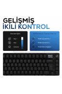 HK520 Mekanik Prelubed Switch RGB Tri-Mode Kablosuz/Bluetooth %75 Full Türkçe Gaming Klavye