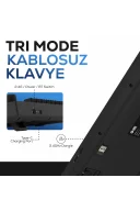 HK530 Mekanik Prelubed Switch RGB Tri-Mode Kablosuz/Bluetooth Full Türkçe Gaming Klavye