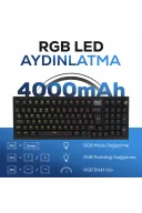 HK530 Mekanik Prelubed Switch RGB Tri-Mode Kablosuz/Bluetooth Full Türkçe Gaming Klavye