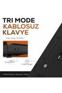 HK530 Mekanik Prelubed Switch Hot Swap RGB Tri-Mode Kablosuz/Bluetooth Full Türkçe Gaming Klavye