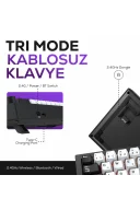 HK540 Mekanik Prelubed Switch RGB Tri-Mode Kablosuz/Bluetooth %65 Full Türkçe Gaming Klavye