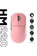 HM220 1K Hz 12000 DPI Tri-Mode Kablosuz/Bluetooth Pembe Gaming Oyuncu Mouse