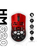 HM620 8K Hz 30000 DPI Tri-Mode Kablosuz/Bluetooth Siyah Kırmızı Gaming Oyuncu Mouse