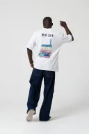 Japan House Oversize Beyaz T-Shirt
