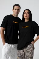 Tropical Oversize Siyah T-Shirt