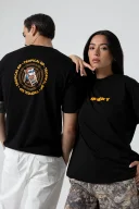 Tropical Oversize Siyah T-Shirt