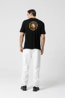 Tropical Oversize Siyah T-Shirt