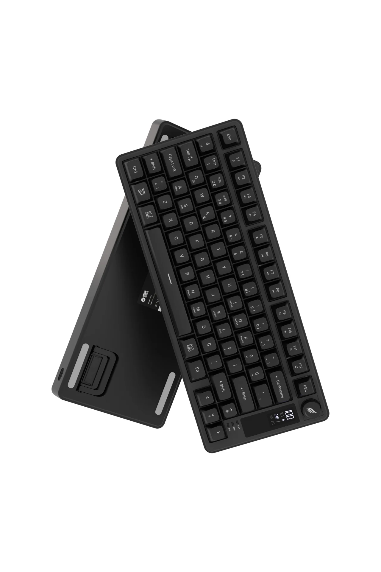 HK255 Membrane LCD RGB Kablosuz/Bluetooth Siyah %75 Türkçe Gaming Oyuncu Klavye