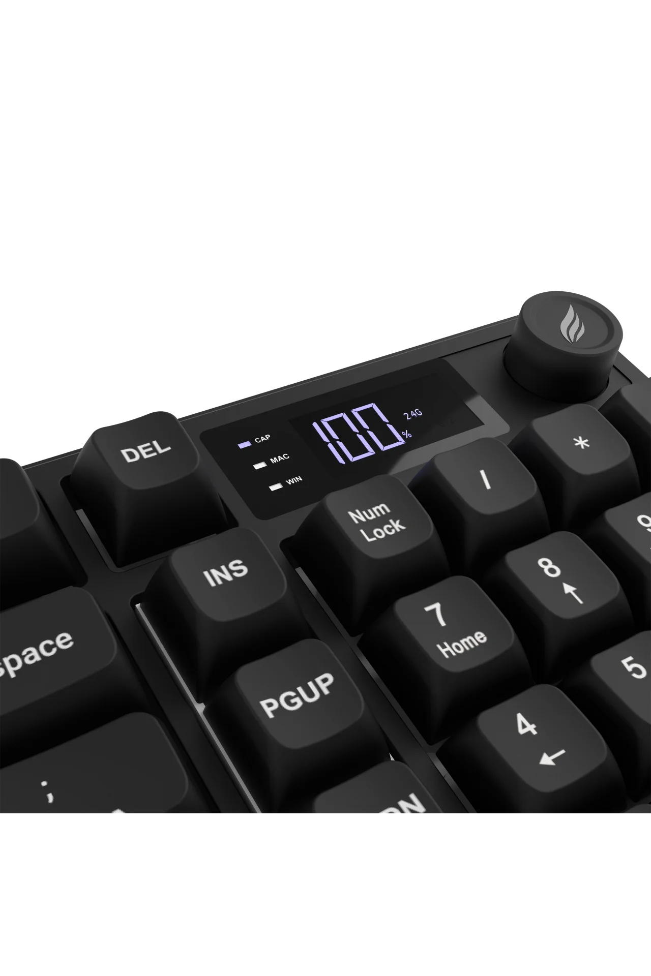 HK258 Membrane LCD RGB Kablosuz/Bluetooth Siyah Full Türkçe Gaming Oyuncu Klavye