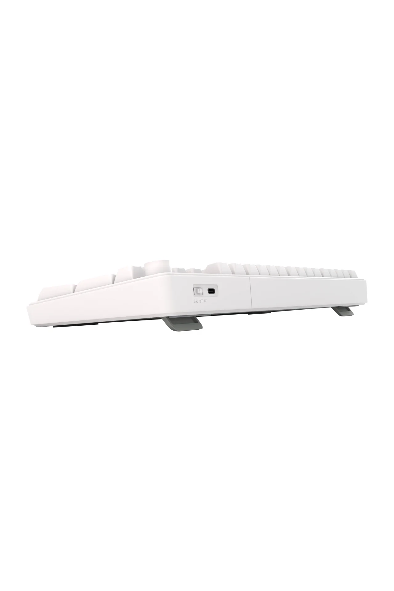 HK258 Membrane LCD RGB Kablosuz/Bluetooth Beyaz Full Türkçe Gaming Oyuncu Klavye