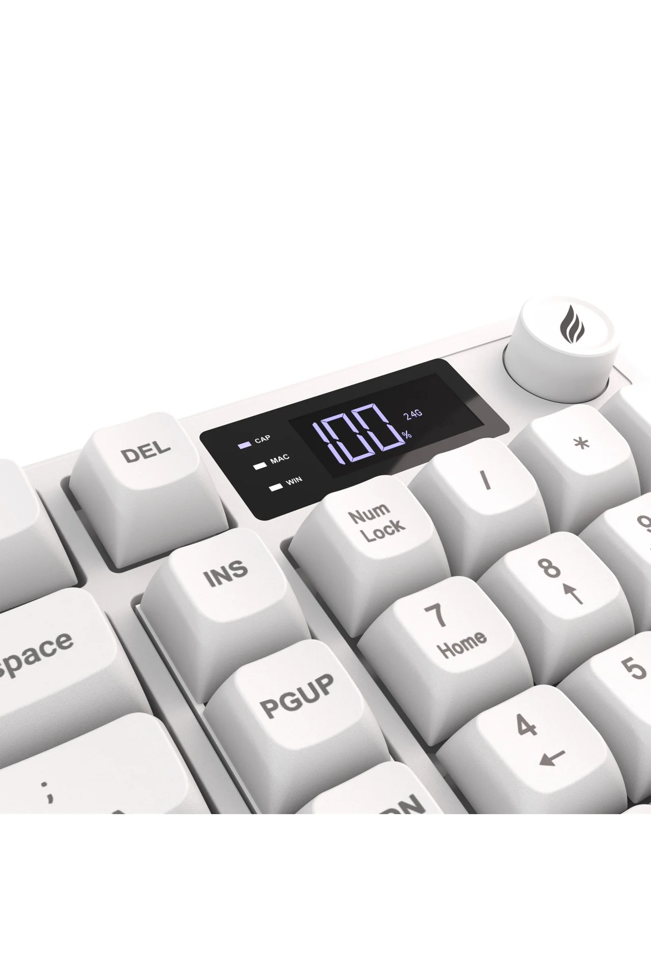 HK258 Membrane LCD RGB Kablosuz/Bluetooth Beyaz Full Türkçe Gaming Oyuncu Klavye