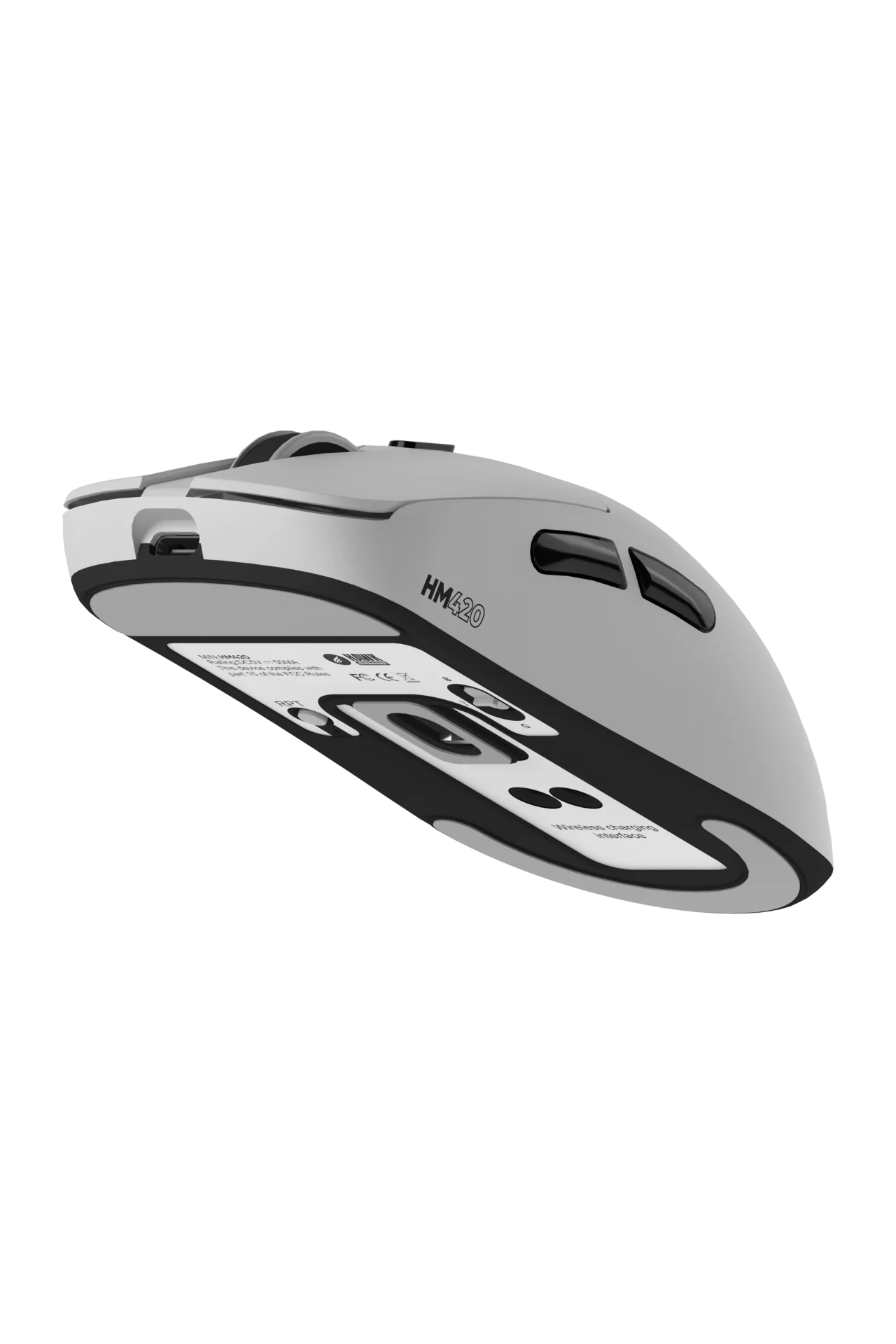 HM420 4K Hz 26000 DPI Tri-Mode Kablosuz/Bluetooth Şarj Standlı Beyaz Gaming Oyuncu Mouse