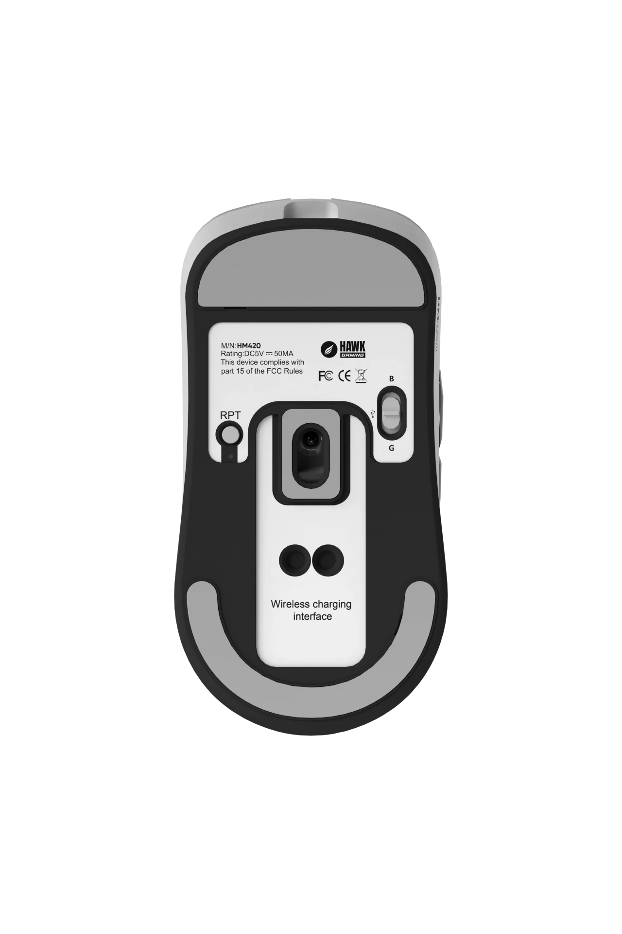 HM420 4K Hz 26000 DPI Tri-Mode Kablosuz/Bluetooth Şarj Standlı Beyaz Gaming Oyuncu Mouse