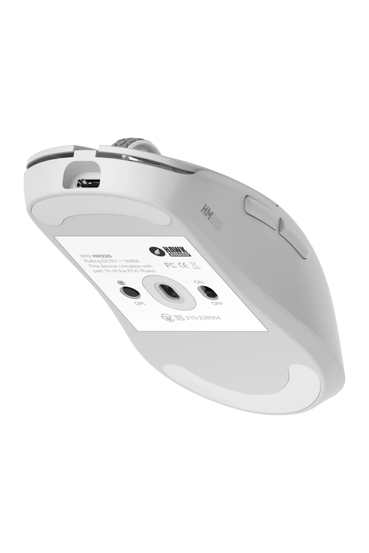 HM220 1K Hz 12000 DPI Tri-Mode Kablosuz/Bluetooth Beyaz Gaming Oyuncu Mouse