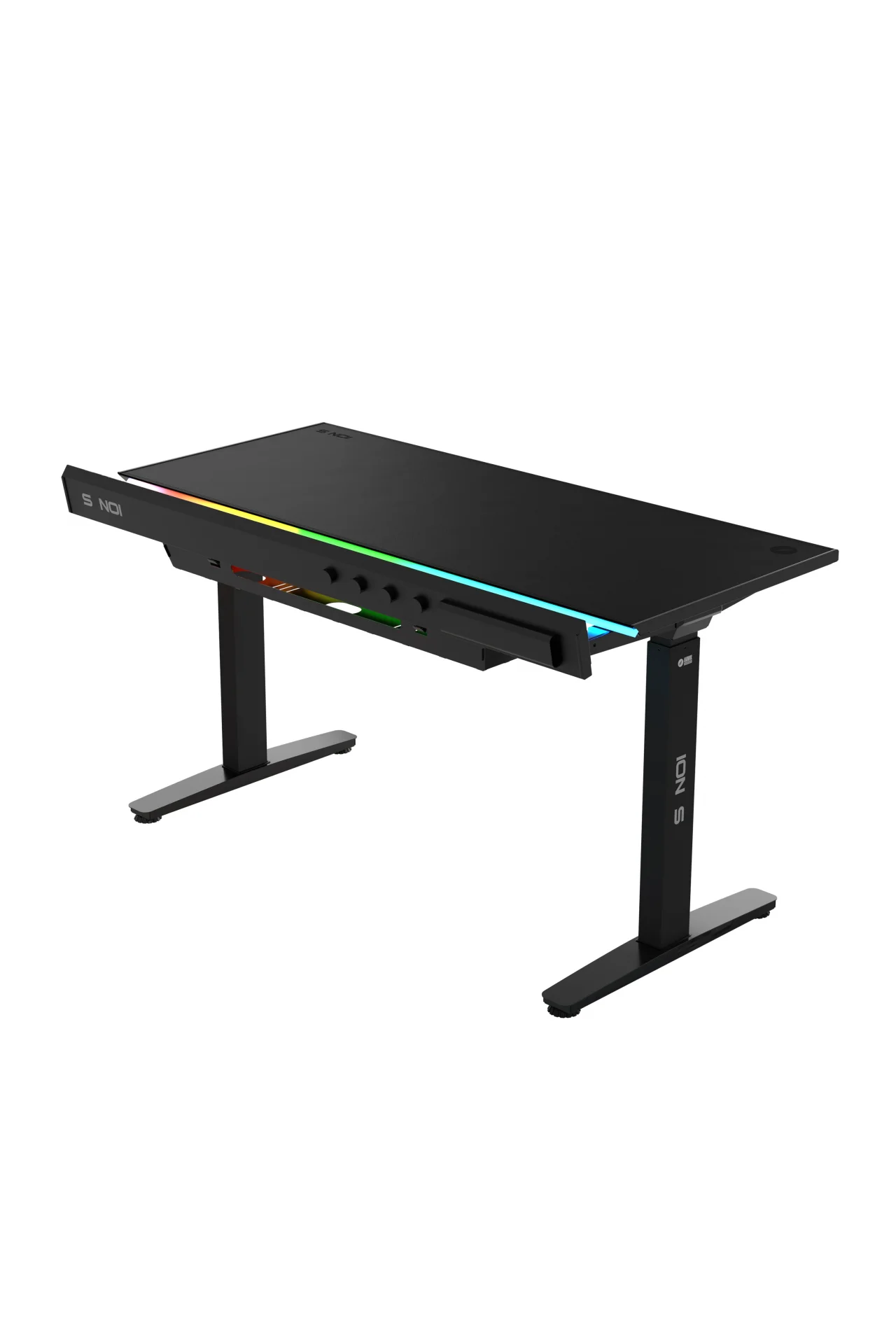 ION S Çift Motorlu Yükseklik Ayarlı RGB 140x70 Siyah Renk Çalışma ve Oyuncu Masası