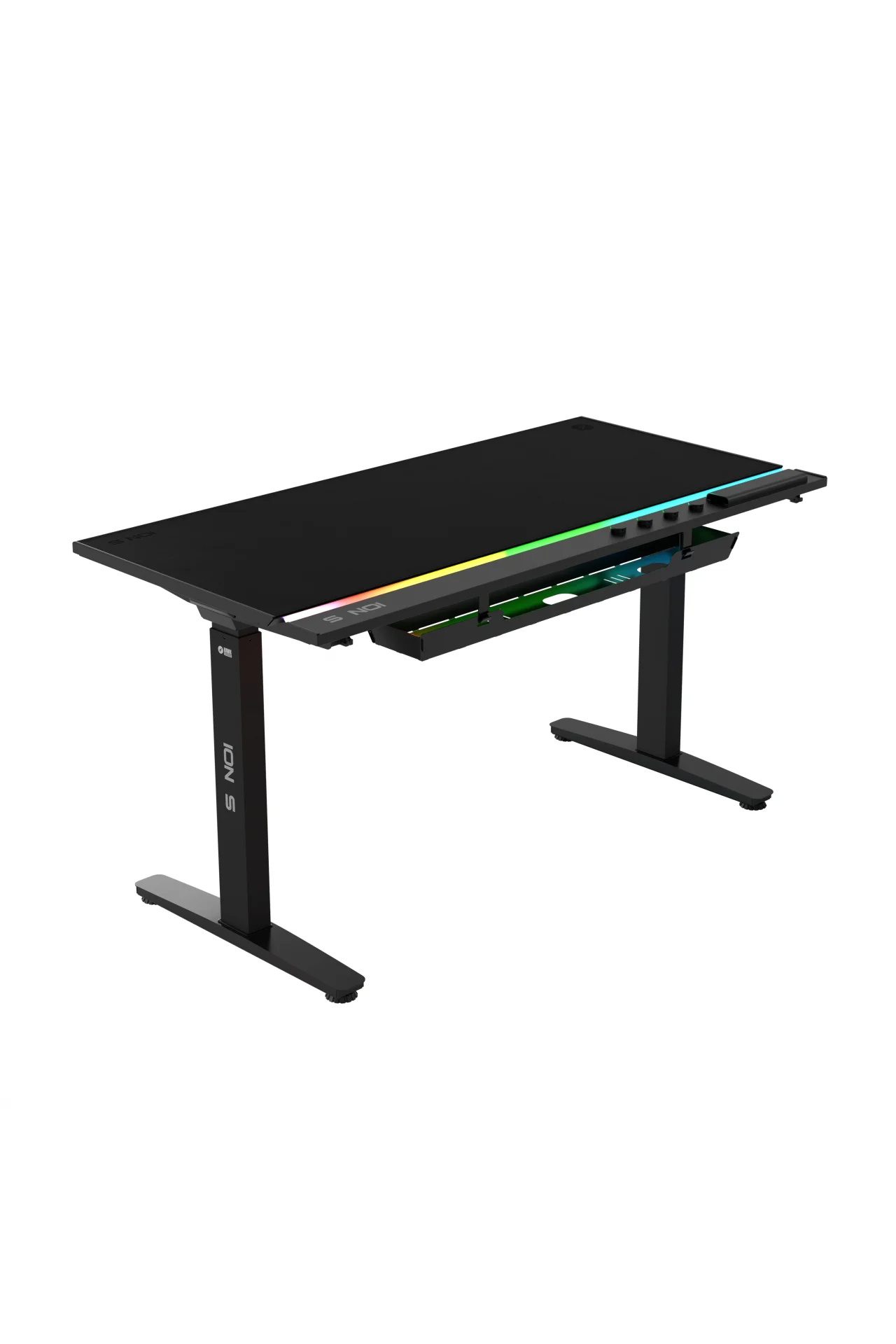 ION S Çift Motorlu Yükseklik Ayarlı RGB 140x70 Siyah Renk Çalışma ve Oyuncu Masası