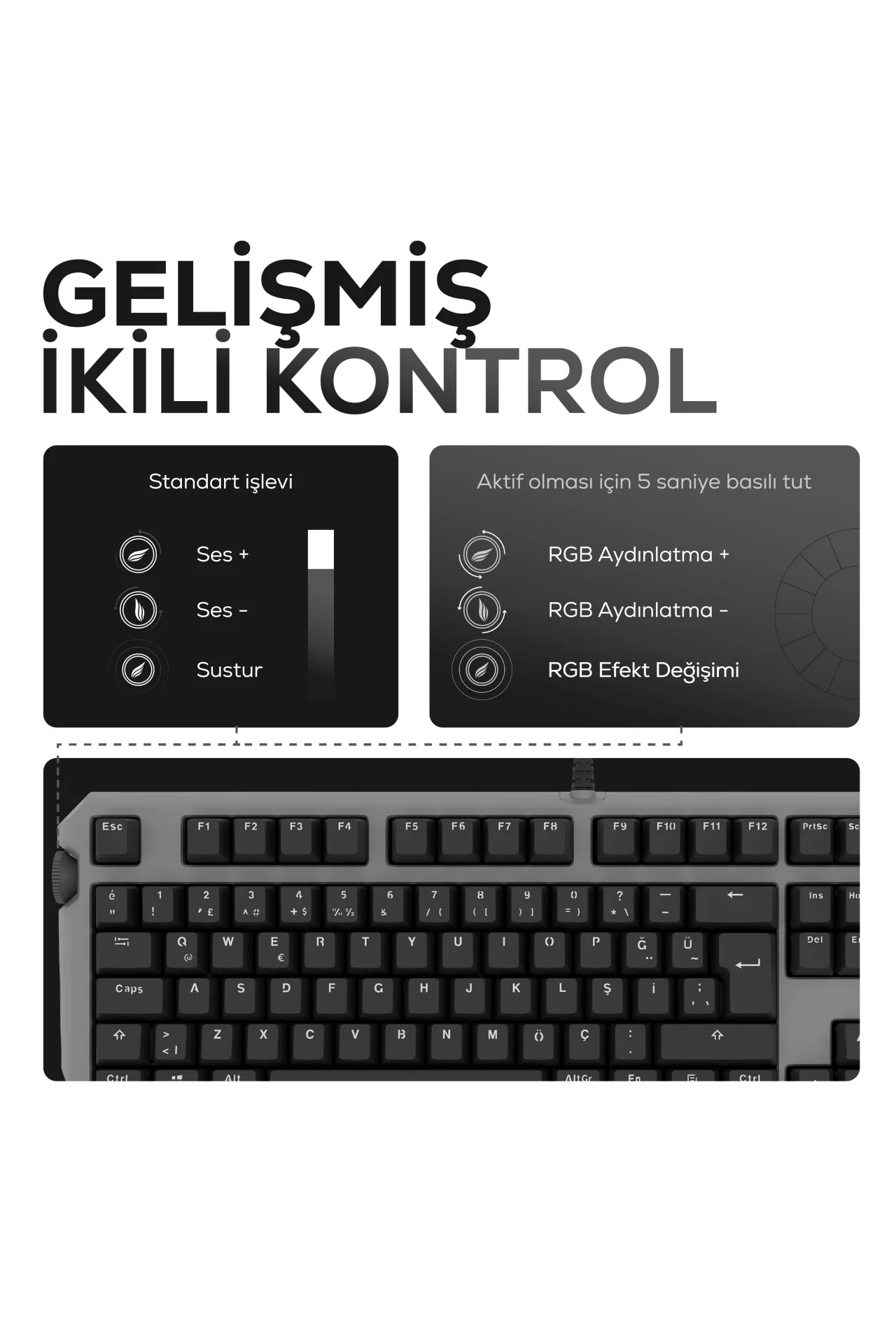 HK430 Mekanik Kırmızı Switch RGB Kablolu Metal Kasa Full Gaming Oyuncu Klavye