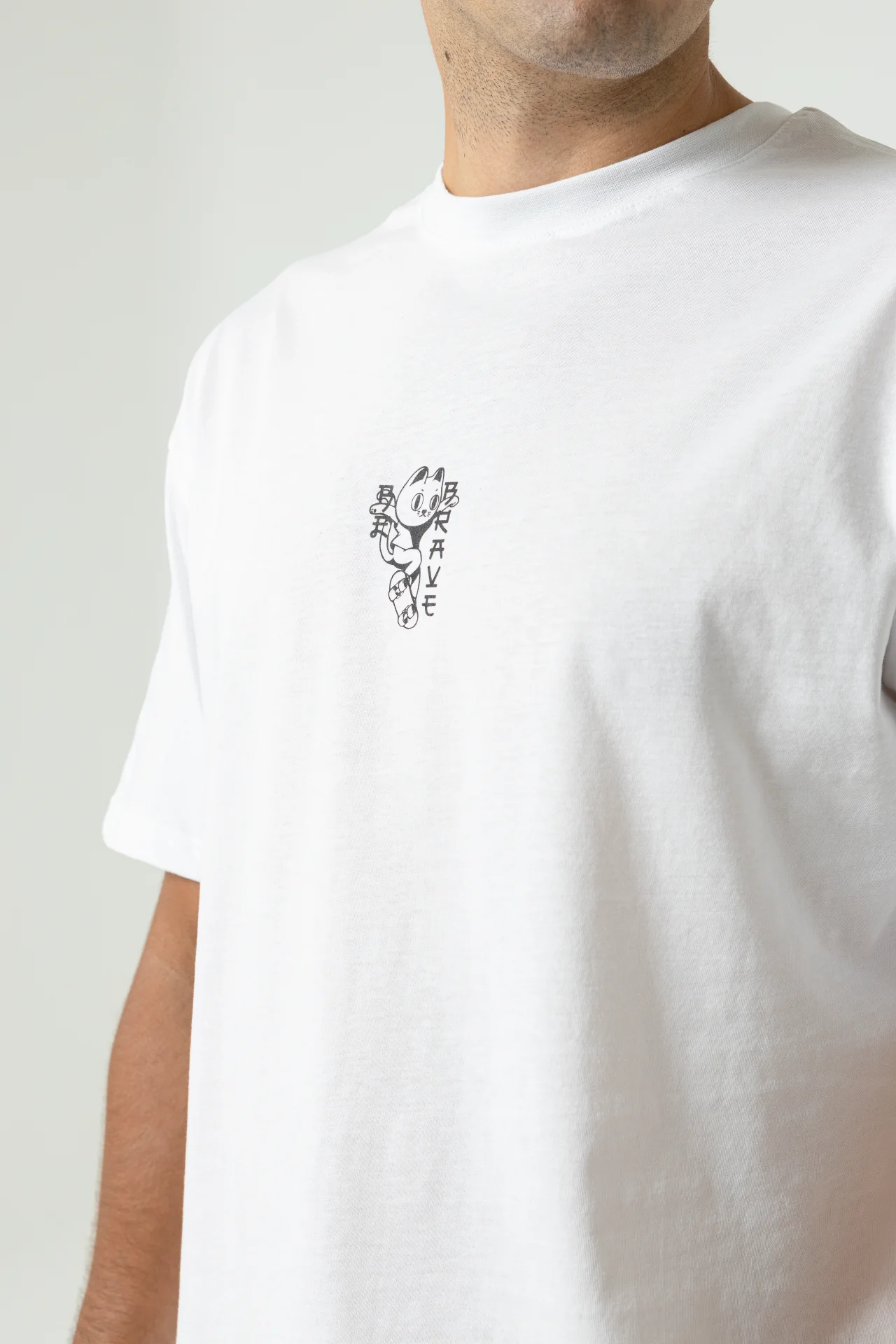 Brave Oversize Beyaz T-Shirt