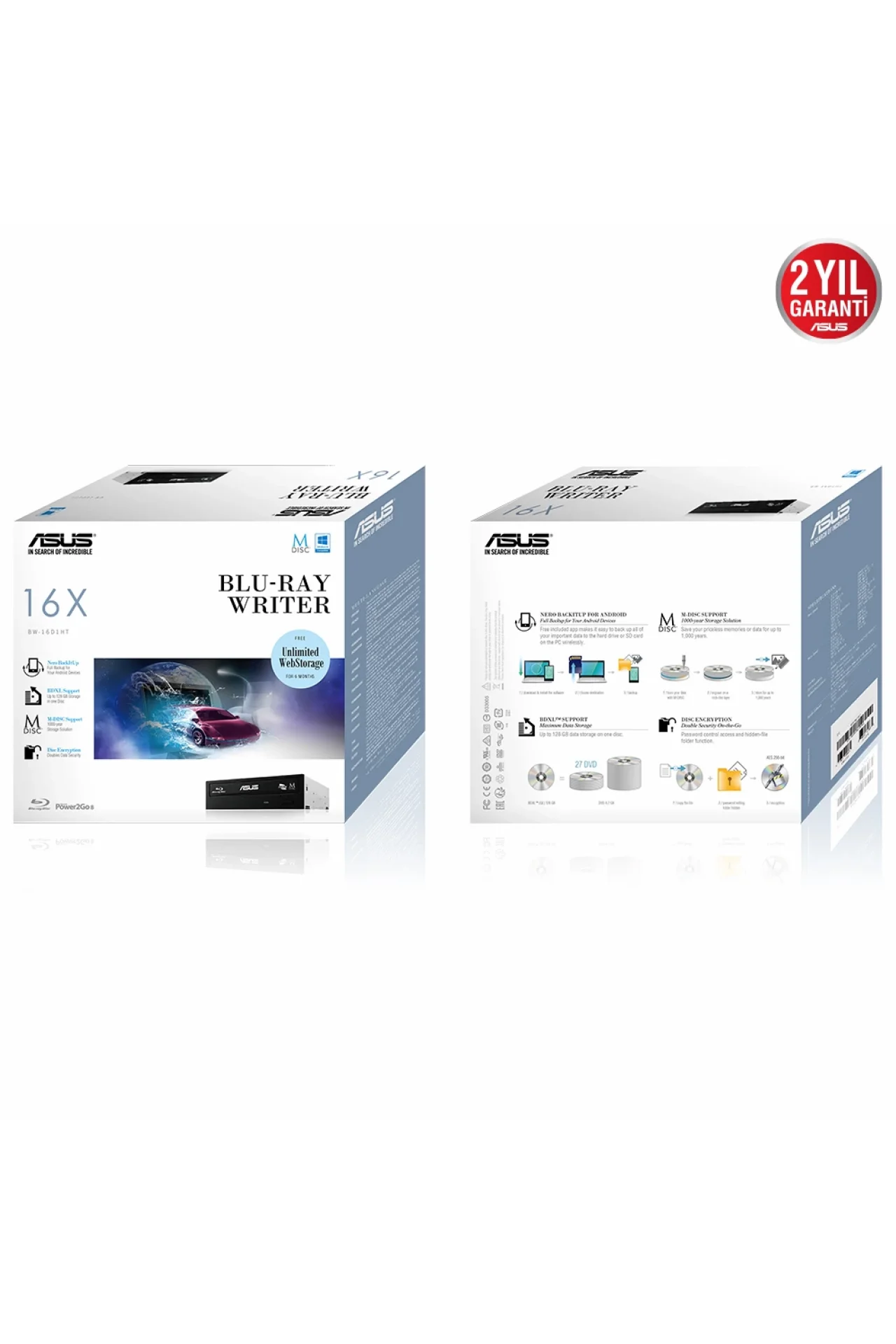 Asus BW-16D1HT M-Disc Desteği ile 16X Dahili Blu-Ray Yazıcı