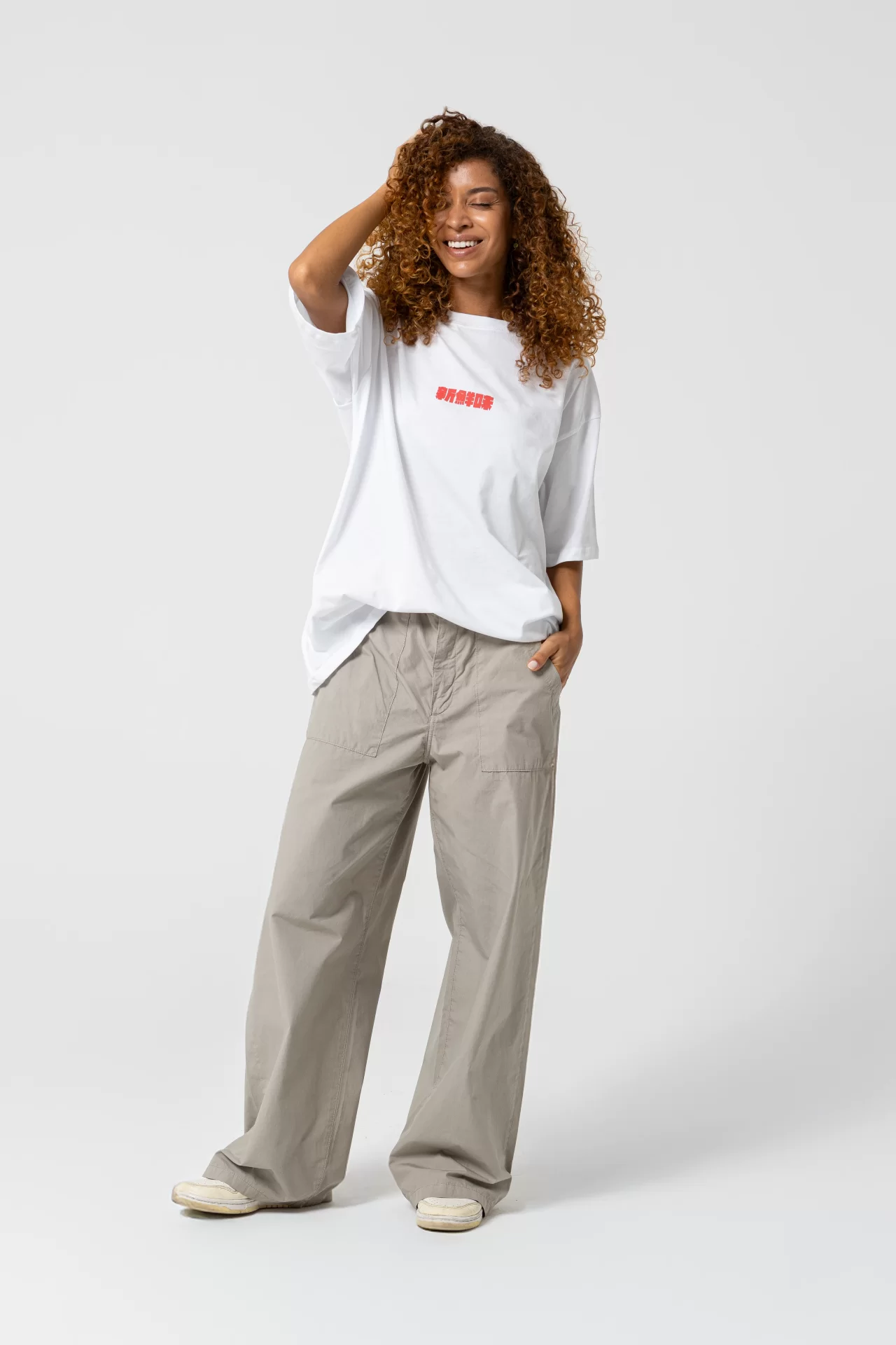 Fish Oversize Beyaz T-Shirt
