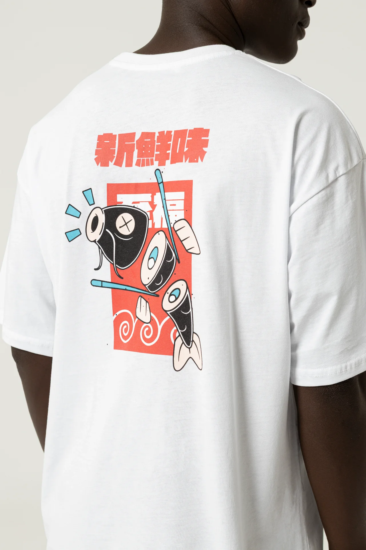 Fish Oversize Beyaz T-Shirt
