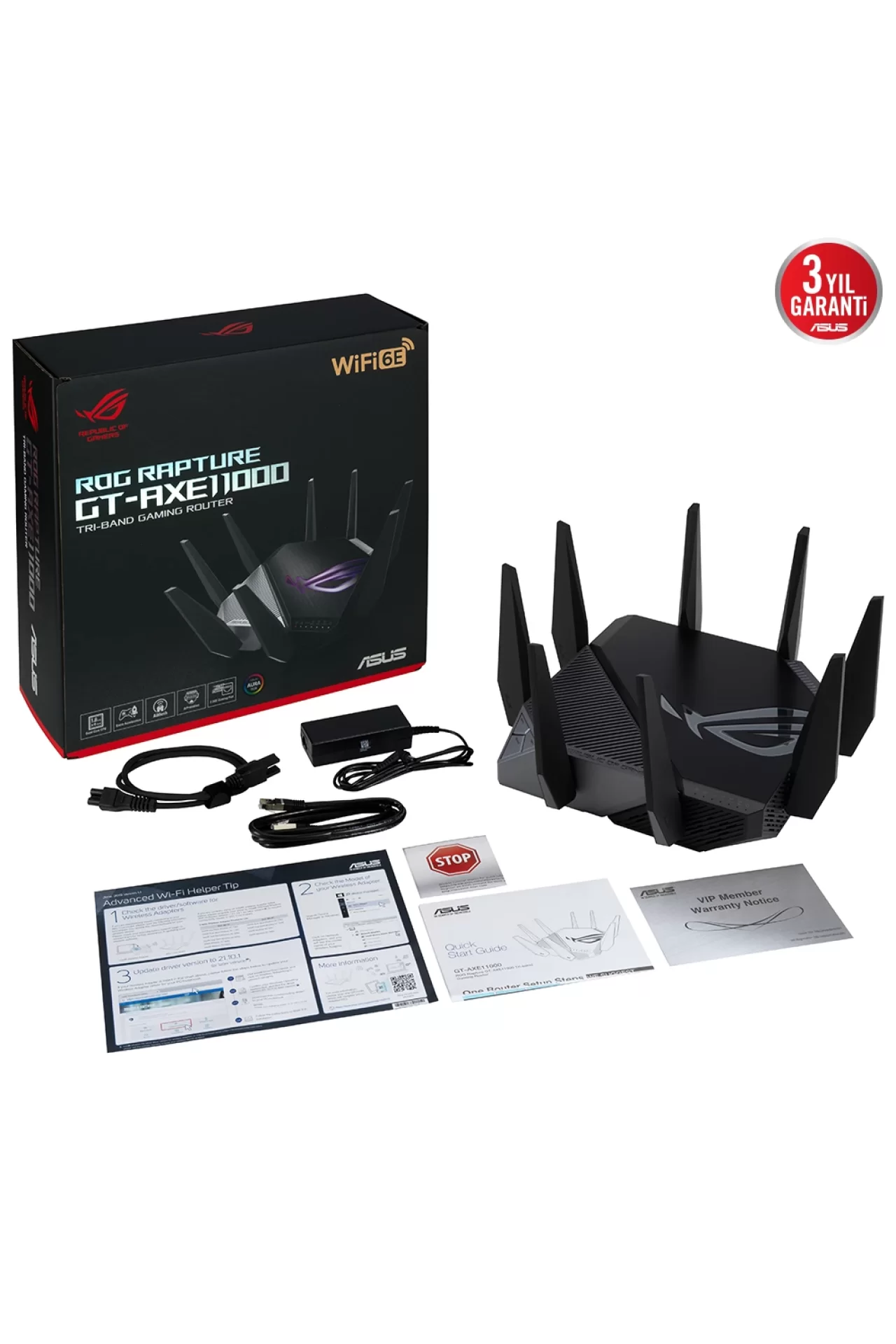 Asus ROG Rapture GT-AXE11000 1148Mbps-4804Mbps-4804Mbps Tri-Bant Wi-Fi 6E Router