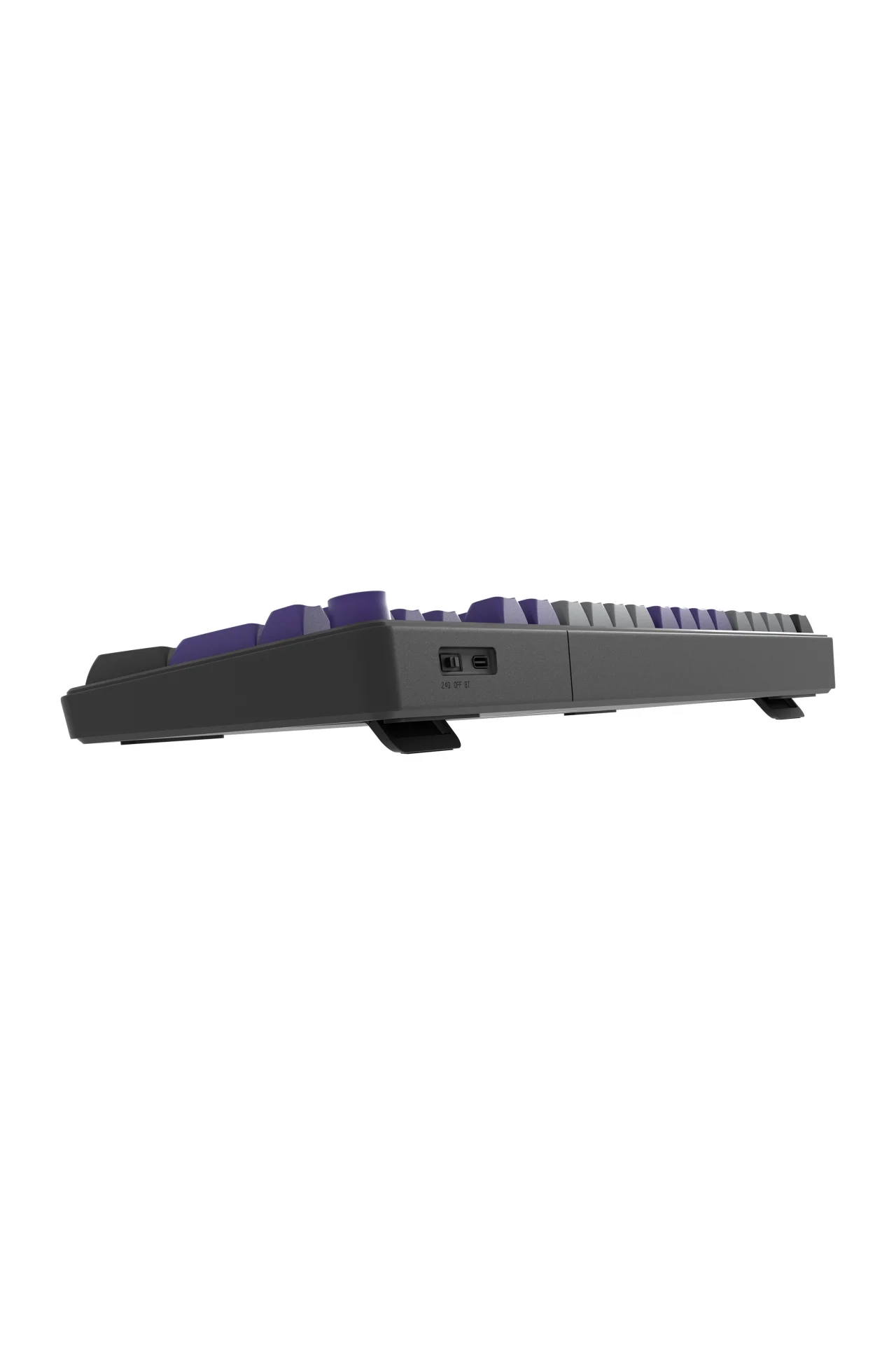 HK258 Membrane LCD RGB Kablosuz/Bluetooth Gri Mor Full Türkçe Gaming Oyuncu Klavye