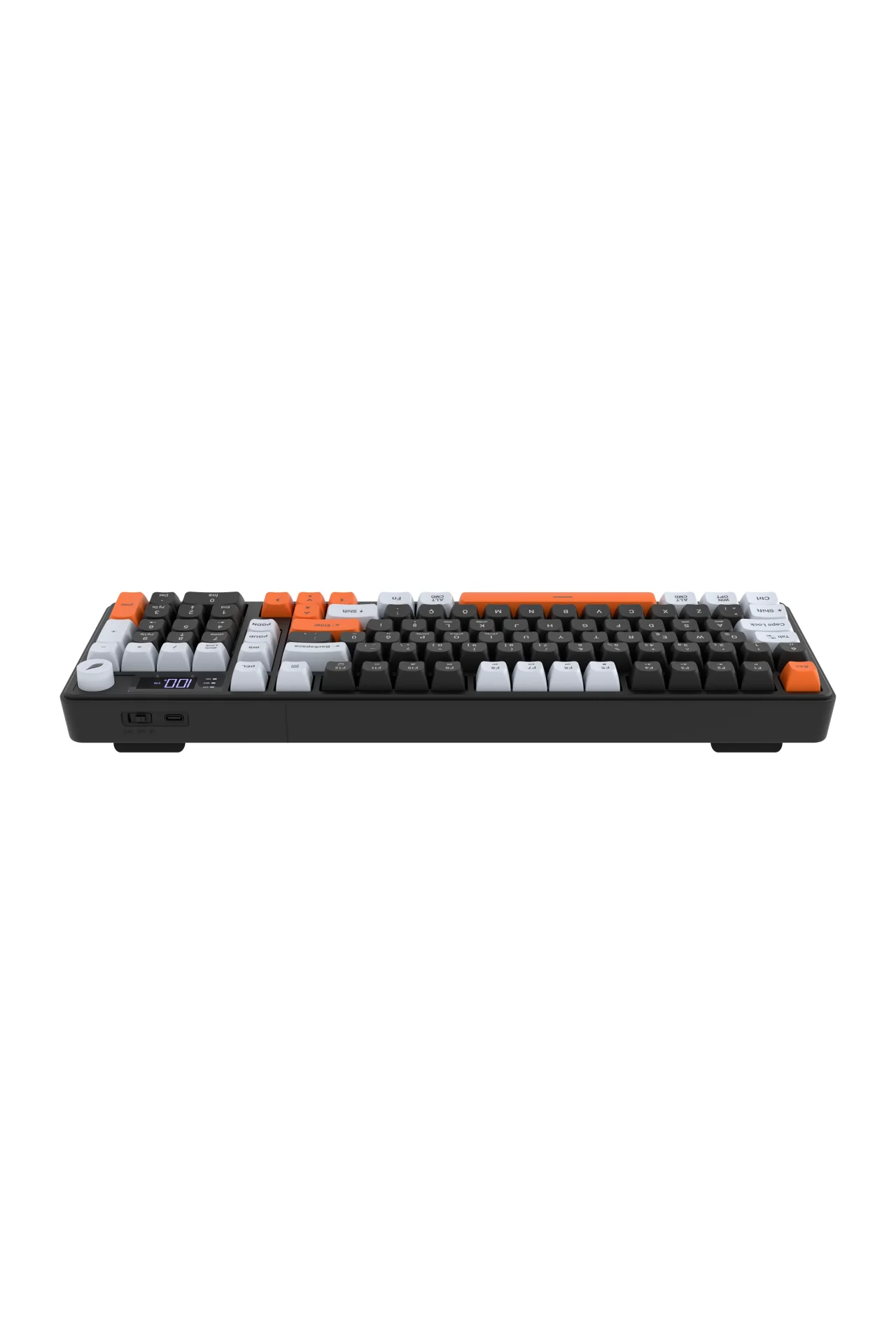 HK258 Membrane LCD RGB Kablosuz/Bluetooth Siyah Turuncu Full Türkçe Gaming Oyuncu Oyuncu Klavye