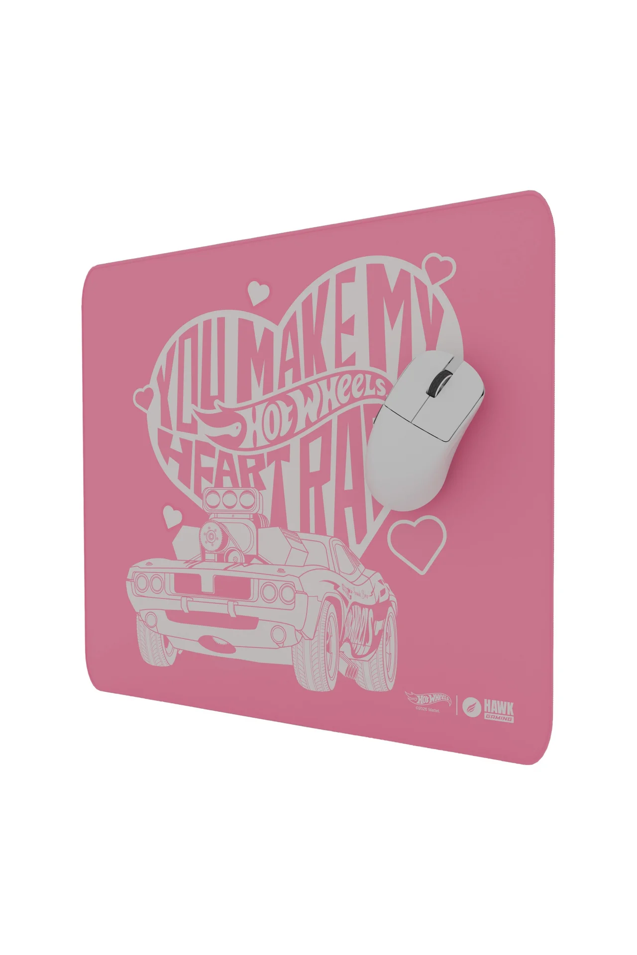 Hawk Hot Wheels Heart Race 45x40 2mm Mouse Pad