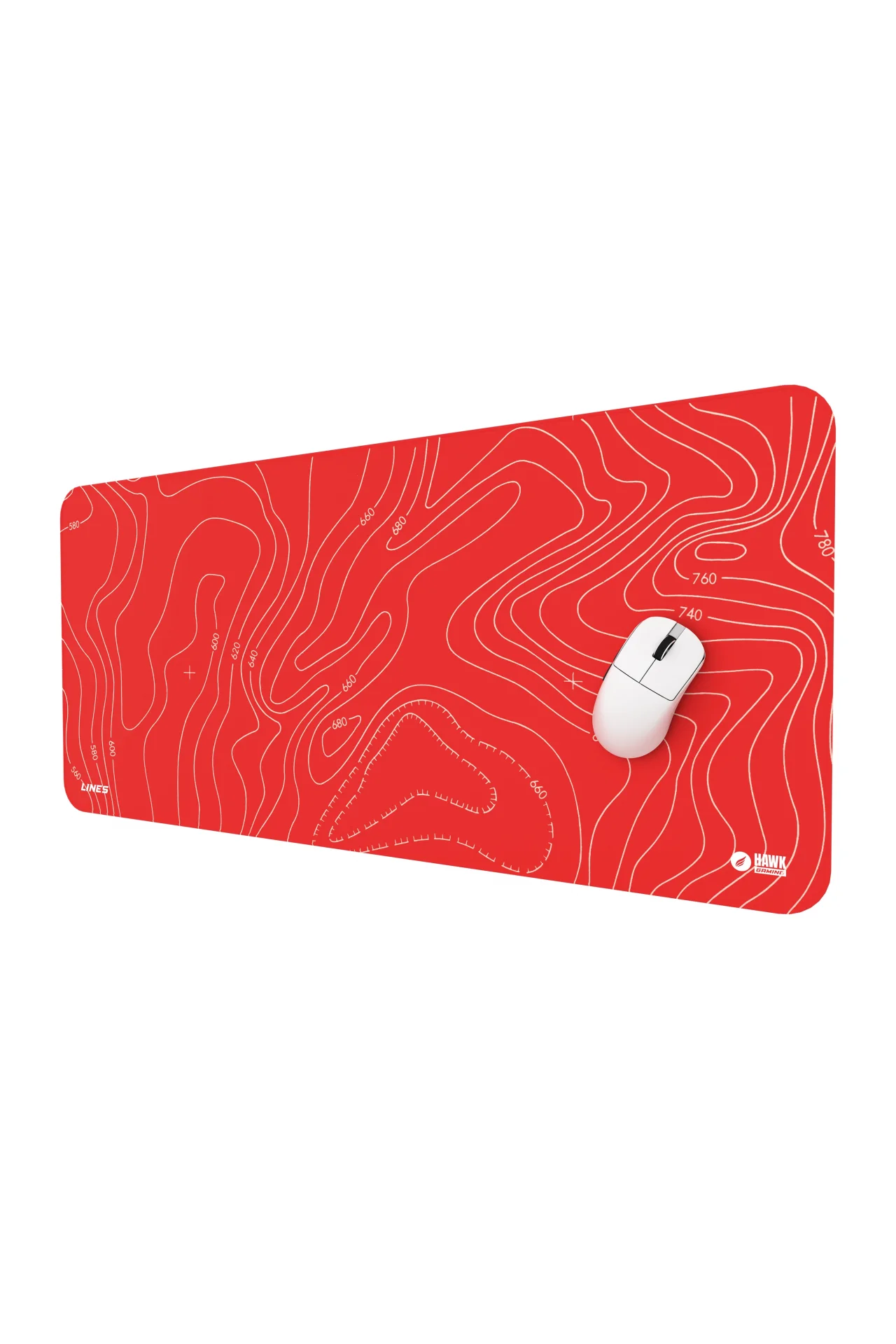 Hawk Red Lines 90x40 Mouse Pad