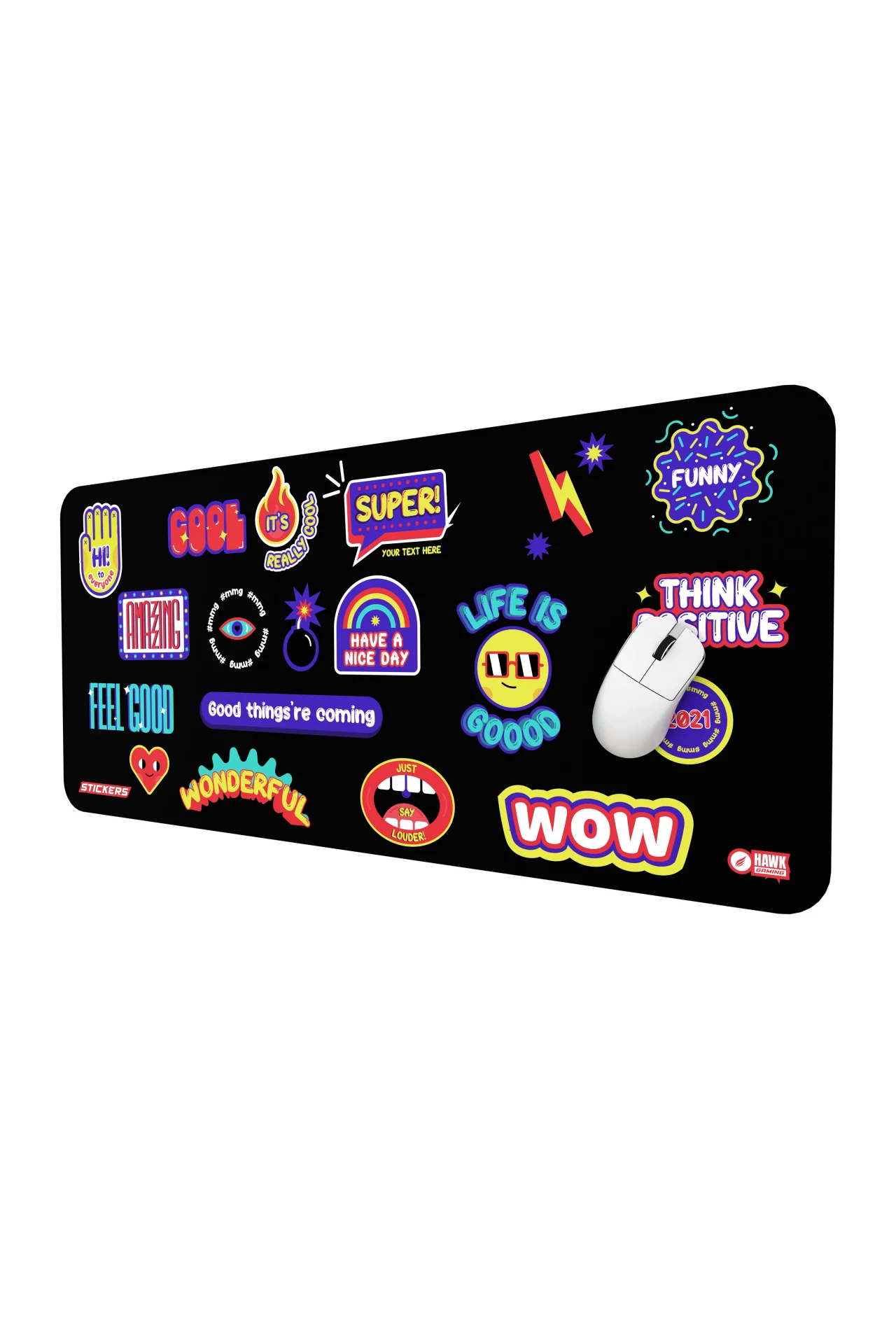 Hawk Stickers 90x40 Mouse Pad