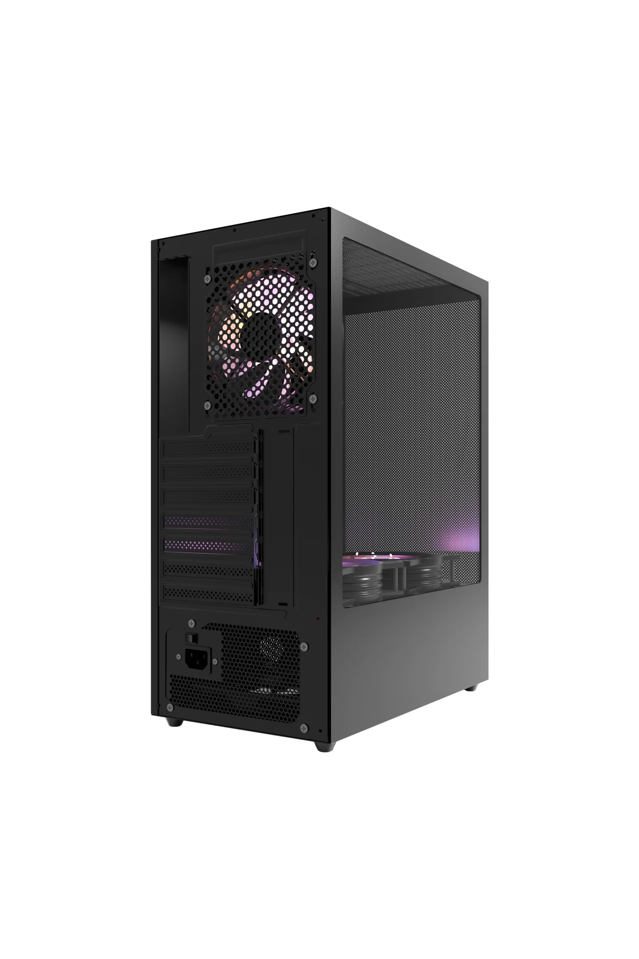 HC310 600W RGB Mesh Micro ATX Mini Tower Siyah Gaming Oyuncu Kasa