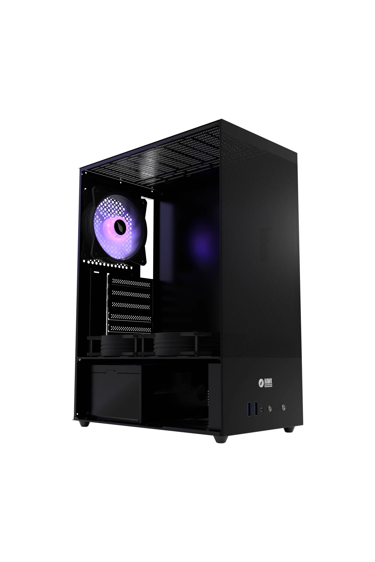HC310 600W RGB Mesh Micro ATX Mini Tower Siyah Gaming Oyuncu Kasa