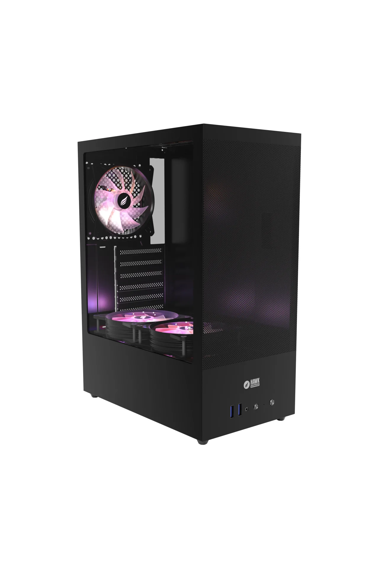 HC310 600W RGB Mesh Micro ATX Mini Tower Siyah Gaming Oyuncu Kasa