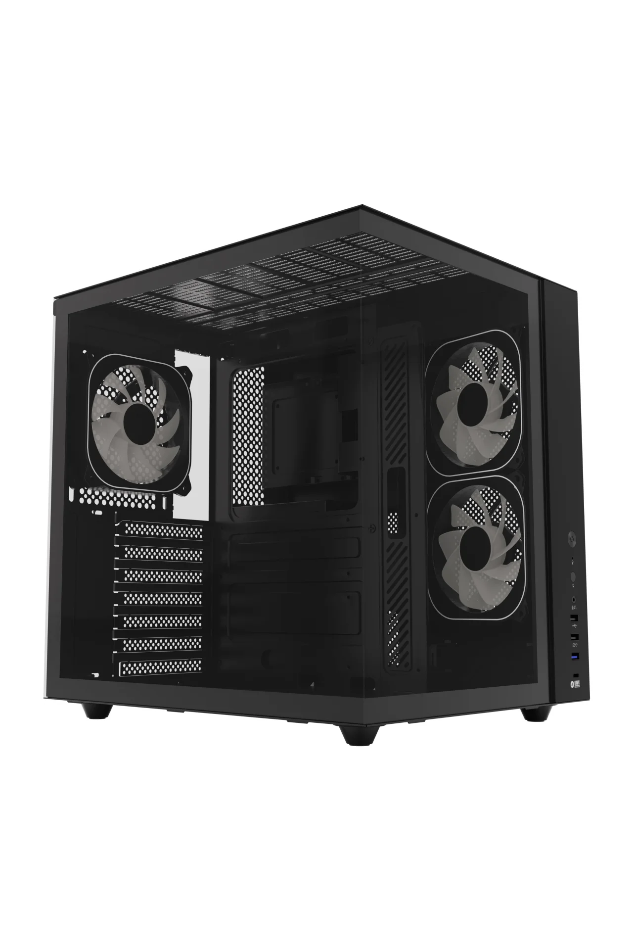 HC510 650W 80+ Bronze ARGB Akvaryum ATX Mid Tower Siyah Gaming Kasa